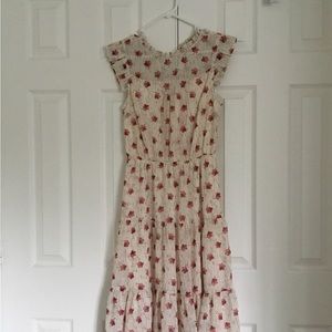 Monteau dress with fall leaves and gold details